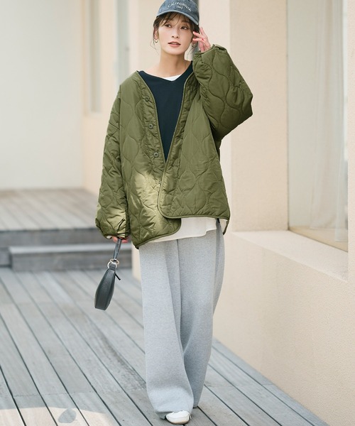 coca(coca)(コカ)の「リバーシブルファーキルティングジャケット(その他アウター・レディース・カーキ/チャコール・S/M/L)」の13枚目の写真