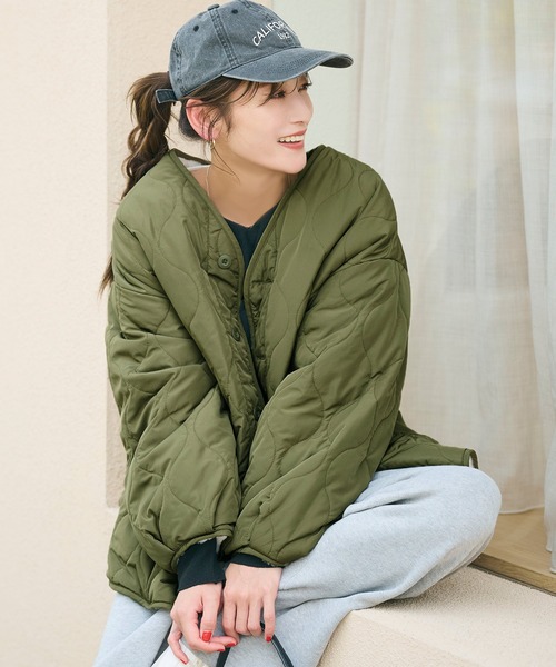 coca(coca)(コカ)の「リバーシブルファーキルティングジャケット(その他アウター・レディース・カーキ/チャコール・S/M/L)」の15枚目の写真