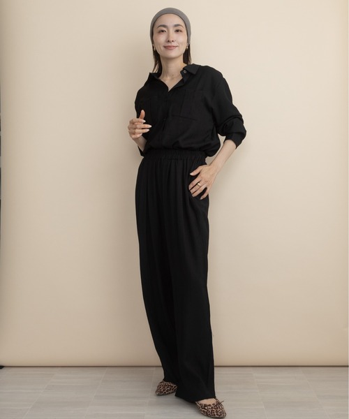 lodie（ロディ）の「【セットアップ】ボウタイリボンシャツとワイドパンツ（セットアップ・レディース・ブラウン/ブラック・FREE）」の7枚目の写真