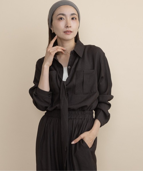 lodie（ロディ）の「【セットアップ】ボウタイリボンシャツとワイドパンツ（セットアップ・レディース・ブラウン/ブラック・FREE）」の16枚目の写真