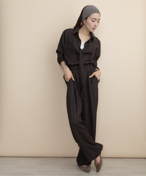 lodie（ロディ）の「【セットアップ】ボウタイリボンシャツとワイドパンツ（セットアップ・レディース・ブラウン/ブラック・FREE）」の19枚目の写真