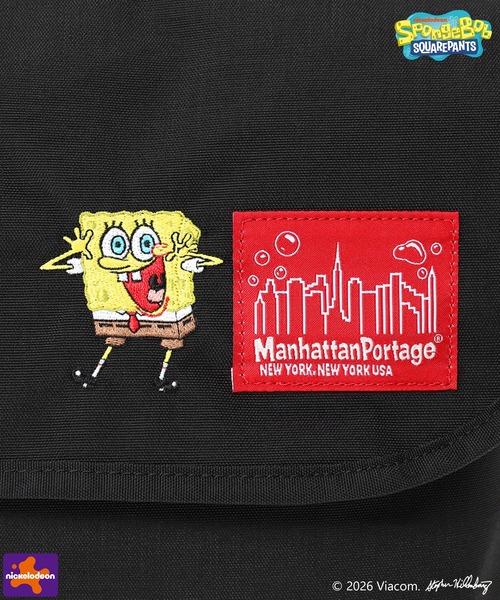 Manhattan Portage(マンハッタンポーテージ)の「NYLON MESSENGER BAG JR (SM) BP W/DIV MGNT 500D CORDURA / SPONGE BOB(メッセンジャーバッグ・メンズ・ブラック・SMALL)」の10枚目の写真