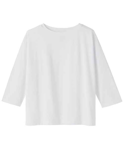 無印良品(ムジルシリョウヒン)の「婦人 天竺編みボートネック七分袖Tシャツ(Tシャツ/カットソー・レディース・ダークグレー/ブラック/オレンジ系/クリーム/ホワイト/ライトグリーン・S/M/L/XL/XXL)」の13枚目の写真