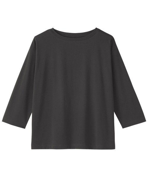 無印良品(ムジルシリョウヒン)の「婦人 天竺編みボートネック七分袖Tシャツ(Tシャツ/カットソー・レディース・ダークグレー/ブラック/オレンジ系/クリーム/ホワイト/ライトグリーン・S/M/L/XL/XXL)」の19枚目の写真