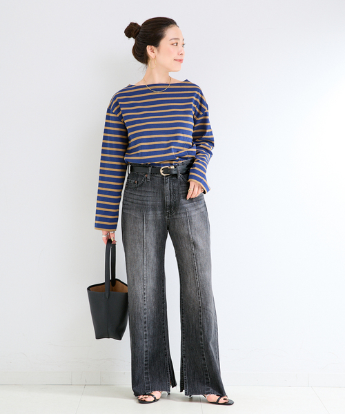 B.C STOCK(ベーセーストック)の「ウォッシャブル / DU JOUR / デュ ジュール PIN SEAM TAPER JEAN(デニムパンツ・レディース・グレー/ブルー・36/38)」の3枚目の写真