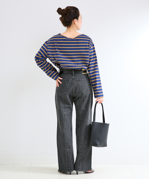 B.C STOCK(ベーセーストック)の「ウォッシャブル / DU JOUR / デュ ジュール PIN SEAM TAPER JEAN(デニムパンツ・レディース・グレー/ブルー・36/38)」の5枚目の写真