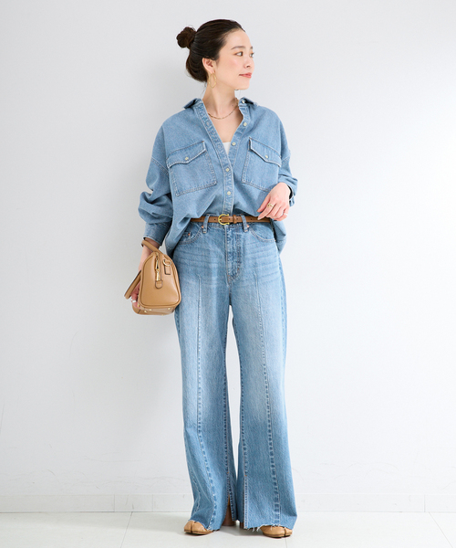 B.C STOCK(ベーセーストック)の「ウォッシャブル / DU JOUR / デュ ジュール PIN SEAM TAPER JEAN(デニムパンツ・レディース・グレー/ブルー・36/38)」の16枚目の写真