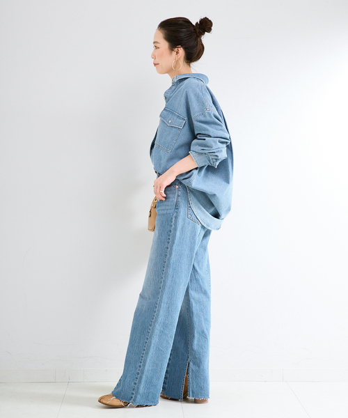 B.C STOCK(ベーセーストック)の「ウォッシャブル / DU JOUR / デュ ジュール PIN SEAM TAPER JEAN(デニムパンツ・レディース・グレー/ブルー・36/38)」の17枚目の写真