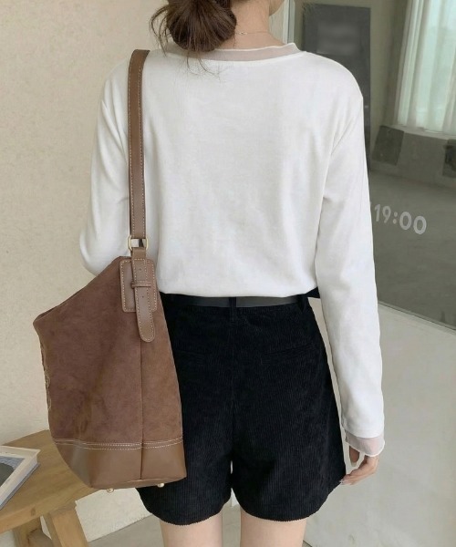 Ritzy(リッツィー)の「クルーネック・長袖シアーレイヤードカットソー(Tシャツ/カットソー・レディース・ブラック/グレー/ホワイト・LARGE/MEDIUM)」の10枚目の写真