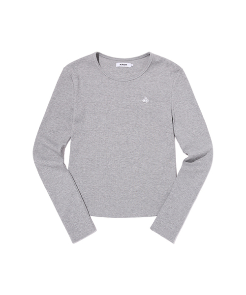 KIRSH（キルシー）の「スモールチェリー スリムフィットリップロングスリーブ [メランジグレー]（カーディガン/ボレロ・レディース・その他・MEDIUM/SMALL）」の2枚目の写真