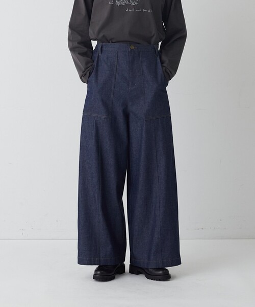 conges payes ADIEU TRISTESSE(コンジェ ペイエ アデュートリステス)の「ワークワイドパンツ(その他パンツ・レディース・インディゴブルー/カーキ・38)」の15枚目の写真