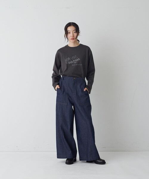 conges payes ADIEU TRISTESSE(コンジェ ペイエ アデュートリステス)の「ワークワイドパンツ(その他パンツ・レディース・インディゴブルー/カーキ・38)」の10枚目の写真