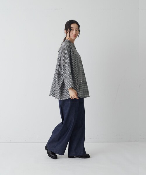 conges payes ADIEU TRISTESSE(コンジェ ペイエ アデュートリステス)の「ワークワイドパンツ(その他パンツ・レディース・インディゴブルー/カーキ・38)」の11枚目の写真