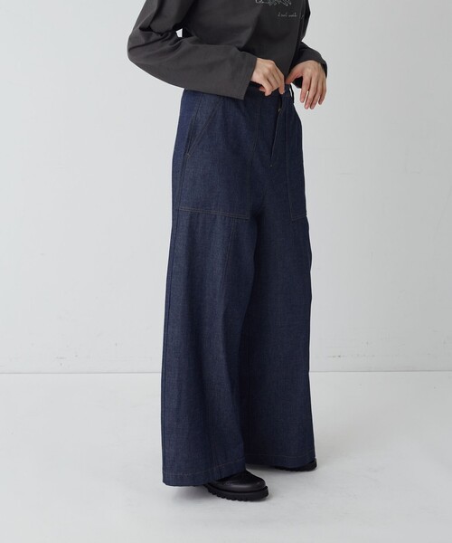 conges payes ADIEU TRISTESSE(コンジェ ペイエ アデュートリステス)の「ワークワイドパンツ(その他パンツ・レディース・インディゴブルー/カーキ・38)」の17枚目の写真