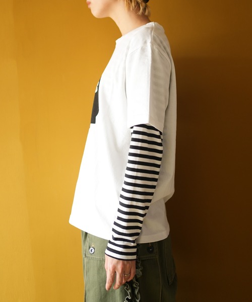 SOLAMONAT(ソラモナ)の「サラリト天竺 プリントTシャツ(JINGIS)(Tシャツ/カットソー・レディース・レッド/ホワイト×ブラック/ブラック・FREE)」の9枚目の写真