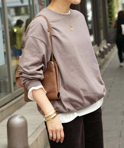 CALUX（キャラクス）の「【CALUX/キャラクス】RIB ロングスリーブ Tシャツ（Tシャツ/カットソー・レディース・モカ・FREE）」の10枚目の写真