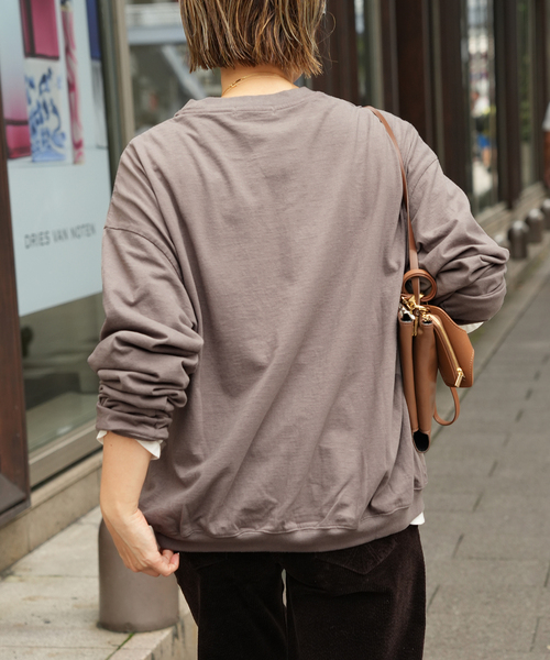 CALUX（キャラクス）の「【CALUX/キャラクス】RIB ロングスリーブ Tシャツ（Tシャツ/カットソー・レディース・モカ・FREE）」の12枚目の写真