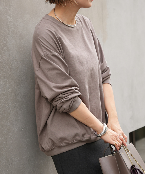 CALUX（キャラクス）の「【CALUX/キャラクス】RIB ロングスリーブ Tシャツ（Tシャツ/カットソー・レディース・モカ・FREE）」の6枚目の写真
