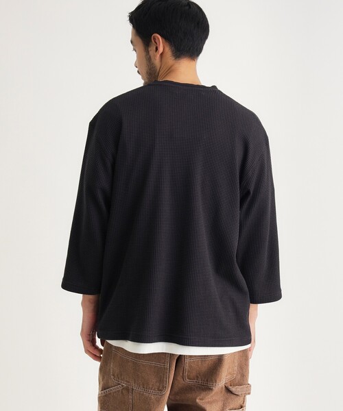 BACK NUMBER(バックナンバー)の「ワッフル7分袖ヘンリーネックTシャツ(Tシャツ/カットソー・メンズ・カーキ/ブラック/レッド系・05/06/04)」の20枚目の写真
