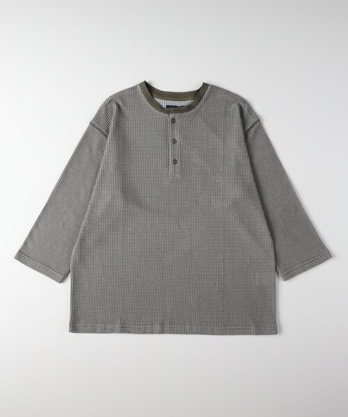 BACK NUMBER(バックナンバー)の「ワッフル7分袖ヘンリーネックTシャツ(Tシャツ/カットソー・メンズ・カーキ/ブラック/レッド系・05/06/04)」の7枚目の写真