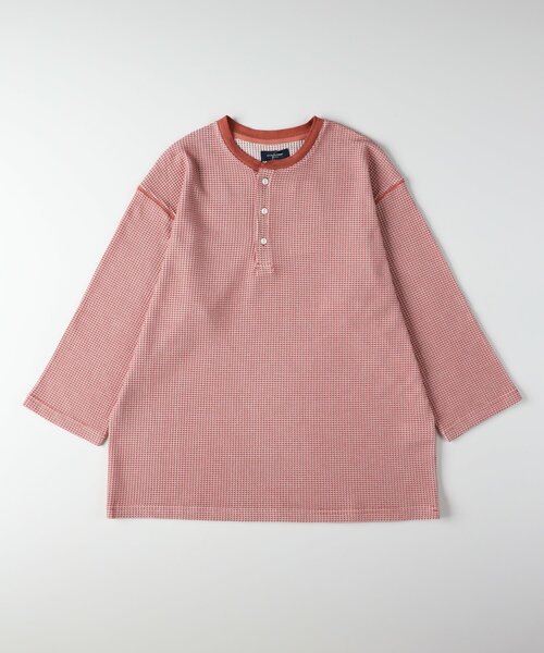BACK NUMBER(バックナンバー)の「ワッフル7分袖ヘンリーネックTシャツ(Tシャツ/カットソー・メンズ・カーキ/ブラック/レッド系・05/06/04)」の8枚目の写真