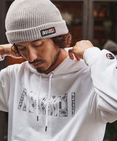 felkod(フィルコッド)の「mpa4259- Bandana Barcode Print Hoodie バンダナ柄バーコードプリントパーカー(F26F210)(パーカー・メンズ・ホワイト/ブラック/ライトピンク・L/M/S/XL)」の8枚目の写真