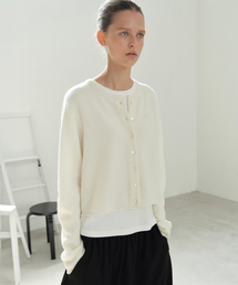 [Wool 100%] Clean Edge Wool Cardigan - Vanilla Ivory