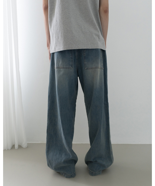 SILENTSYLLABLE（サイレント シラブル）の「Knee panel denim pants / Mid blue（デニムパンツ・メンズ・その他・2/0/1）」の6枚目の写真