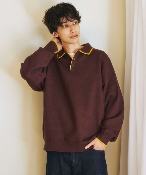 FREAK'S STORE(フリークスストア)の「限定展開 フェイクレイヤード 配色 ポロニット(ニット/セーター・メンズ・ブラウン/チャコールグレー/ブラック/ネイビー・MEDIUM/LARGE)」の4枚目の写真