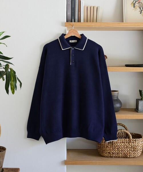 FREAK'S STORE(フリークスストア)の「限定展開 フェイクレイヤード 配色 ポロニット(ニット/セーター・メンズ・ブラウン/チャコールグレー/ブラック/ネイビー・MEDIUM/LARGE)」の14枚目の写真