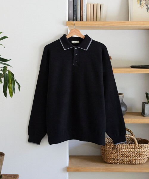FREAK'S STORE(フリークスストア)の「限定展開 フェイクレイヤード 配色 ポロニット(ニット/セーター・メンズ・ブラウン/チャコールグレー/ブラック/ネイビー・MEDIUM/LARGE)」の16枚目の写真