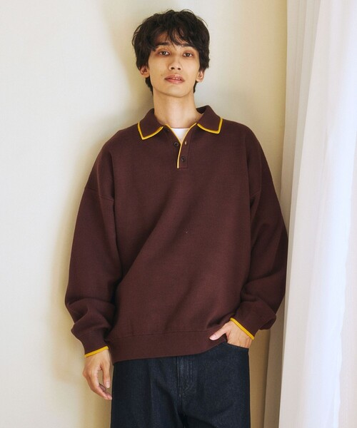 FREAK'S STORE(フリークスストア)の「限定展開 フェイクレイヤード 配色 ポロニット(ニット/セーター・メンズ・ブラウン/チャコールグレー/ブラック/ネイビー・MEDIUM/LARGE)」の18枚目の写真