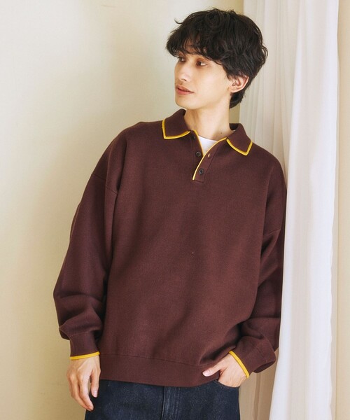 FREAK'S STORE(フリークスストア)の「限定展開 フェイクレイヤード 配色 ポロニット(ニット/セーター・メンズ・ブラウン/チャコールグレー/ブラック/ネイビー・MEDIUM/LARGE)」の19枚目の写真