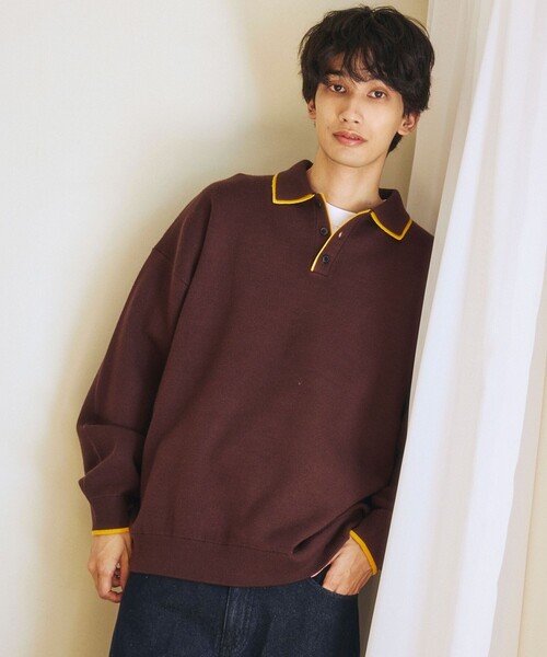 FREAK'S STORE(フリークスストア)の「限定展開 フェイクレイヤード 配色 ポロニット(ニット/セーター・メンズ・ブラウン/チャコールグレー/ブラック/ネイビー・MEDIUM/LARGE)」の20枚目の写真