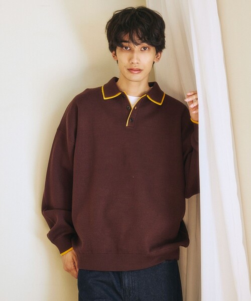 FREAK'S STORE(フリークスストア)の「限定展開 フェイクレイヤード 配色 ポロニット(ニット/セーター・メンズ・ブラウン/チャコールグレー/ブラック/ネイビー・MEDIUM/LARGE)」の21枚目の写真