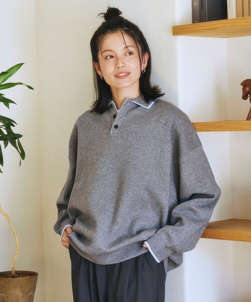 FREAK'S STORE(フリークスストア)の「限定展開 フェイクレイヤード 配色 ポロニット(ニット/セーター・メンズ・ブラウン/チャコールグレー/ブラック/ネイビー・MEDIUM/LARGE)」の22枚目の写真