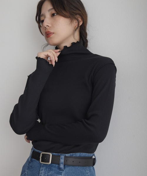 URBAN RESEARCH Sonny Label(アーバンリサーチサニーレーベル)の「『UR TECH』蓄熱ハイネックメロウプルオーバー(Tシャツ/カットソー・レディース・グレー系その他/チャコールグレー/ブラック/オフホワイト・FREE)」の2枚目の写真