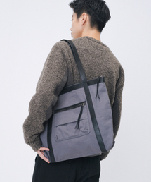 Multi panel square shoulder bag CHARCOAL