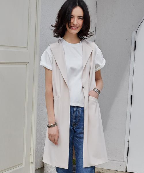 green label relaxing（グリーンレーベルリラクシング）の「KC P/PU Gilet ベスト（ベスト・レディース・オフホワイト/ブラック・FREE）」の3枚目の写真