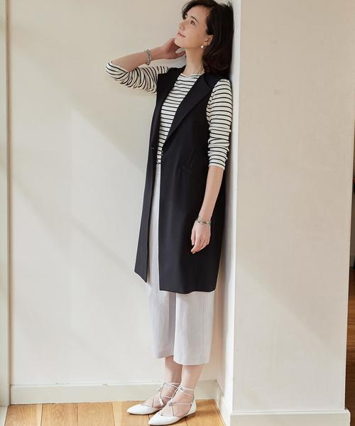 green label relaxing（グリーンレーベルリラクシング）の「KC P/PU Gilet ベスト（ベスト・レディース・オフホワイト/ブラック・FREE）」の8枚目の写真