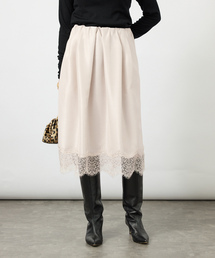 Shantung レースヘムスカート