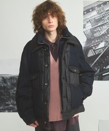 MAISON SPECIAL（メゾンスペシャル）の「《UNISEX》異素材ドッキングプライムオーバートラッカーダウンブルゾン Mixed Materials Docking Prime-Over Down Trucker Jacket【MAISON SPECIAL メゾンスペシャル】（ダウンジャケット/コート）」