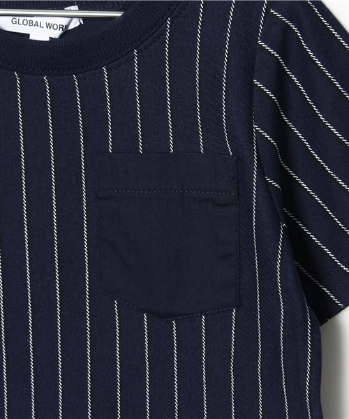GLOBAL WORK（グローバルワーク）の「【キッズ】ストライププリントＴ半袖/713216（Tシャツ/カットソー・キッズ・オフホワイト/グレー/ネイビー・SMALL/LARGE/MEDIUM/X-LARGE）」の5枚目の写真