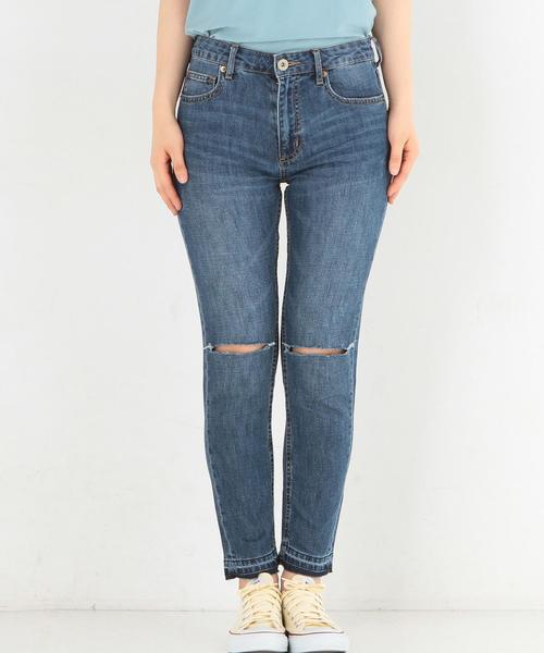 Another Edition（アナザーエディション）の「デニムニーダメージ(コバルト)/AEMBC CL DNM KNEE DAMAGE◆（デニムパンツ・レディース・コバルトブルー・SMALL/MEDIUM）」の3枚目の写真