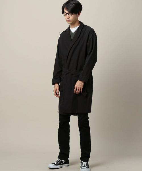 BEAUTY&YOUTH UNITED ARROWS（ビューティーアンドユースユナイテッドアローズ）の「BY ファノンネル シャツガウン◆（その他アウター・メンズ・ブラック/ネイビー・LARGE/MEDIUM）」の4枚目の写真