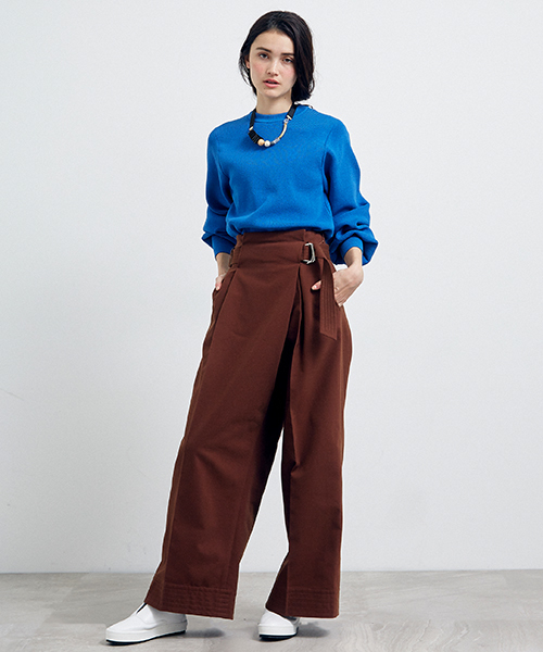 UNITED TOKYO（ユナイテッドトウキョウ）の「リッチラップワイドパンツ（その他パンツ・レディース・ブラウン/ネイビー・1）」の16枚目の写真