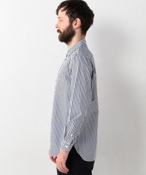 UNITED ARROWS - ユナイテッドアローズ ストライプ シャツ 麻 ZOZO限定】ブロード ワイドフォルム バンドカラー ストライプ