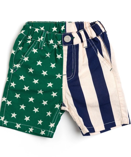 BREEZE（ブリーズ）の「星条旗柄パンツ 4.5分丈（その他パンツ・キッズ・レッド/グリーン・130/140/120/100/80/90/110/95）」の2枚目の写真