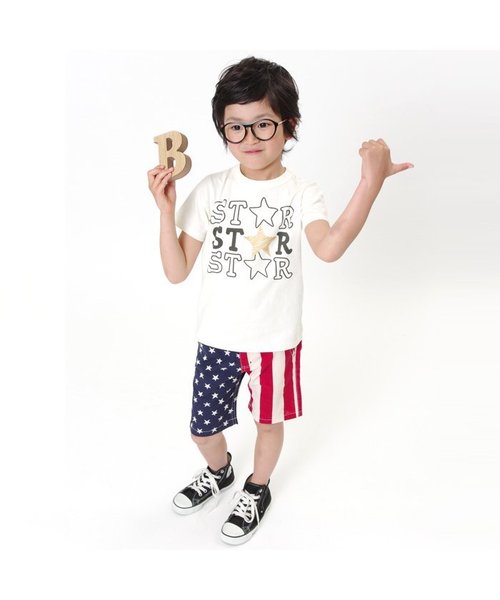 BREEZE（ブリーズ）の「星条旗柄パンツ 4.5分丈（その他パンツ・キッズ・レッド/グリーン・130/140/120/100/80/90/110/95）」の3枚目の写真