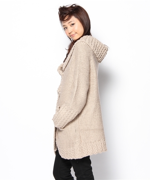 DouDou（ドゥドゥ）の「酸性ACニットガウン（その他アウター・レディース・ベージュ・FREE）」の4枚目の写真